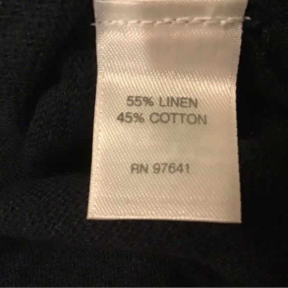 NWT J. Jill Navy 3/4 Sleeve Linen/Cotton Knit Top Lightweight Coastal Casual - Picture 8 of 11